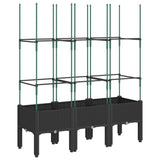 ZNTS Garden Planter with Trellis Black 120x40x142.5 cm PP 367958