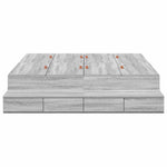 Storage Bed Frame with Drawer Grey sonoma 236.5 x 150 x 31.5 cm 3335650