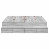 Storage Bed Frame with Drawer Grey sonoma 236.5 x 150 x 31.5 cm 3335650