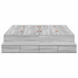 Storage Bed Frame Grey Sonoma 160 cm Engineered Wood 3335658