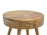 Solid Wood Nordic Circular Shaped Bedside, 1 Drawer B2743P402958