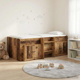 Loft Bed Frame with Cabinet 3 pcs Old Wood Engineered Wood 3423388