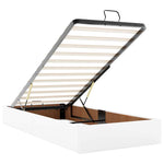 Ottoman Bed Frame without Mattress White Single Faux Leather 3310828