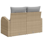 Garden Sofa with Cushion Beige 124 x 62 x 69cm Poly Rattan 42006745