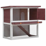 170832 Outdoor Rabbit Hutch 1 Door Brown Wood
