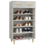 Shoe Cabinet Concrete Grey 60x35x105 cm Engineered Wood 812784