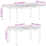 Garden Dining Set 11 pcs Anthracite Powder-coated Steel 3378828