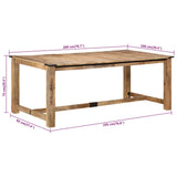 Dining Table 200x100x75 cm Solid Wood Mango 358950