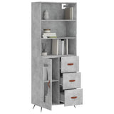 Highboard Concrete Grey 69.5x34x180 cm Engineered Wood 3189481