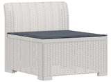 5-Seater Garden Sofa with Cushions Rattan Look PP White 3444045