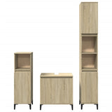 ZNTS 3 Piece Bathroom Furniture Set Sonoma Oak Engineered Wood 3282655