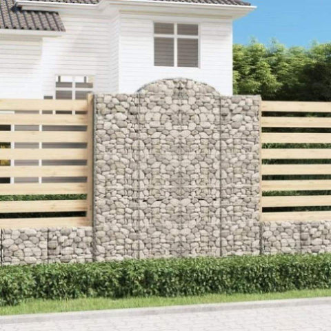 Arched Gabion Baskets 11 pcs 200x50x220/240 cm Galvanised Iron 3146455