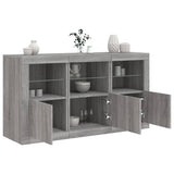 Sideboard with LED Lights Grey Sonoma 123x37x67 cm 3209063