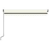 3069122 Manual Retractable Awning with LED 450x300 cm Cream