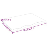 Table Top 80x60x2 cm Untreated Solid Wood Oak 3156296