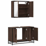 ZNTS 2 Piece Bathroom Furniture Set Brown Oak Engineered Wood 3300894