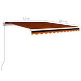 Manual Retractable Awning 350x250 cm Orange and Brown 3051211