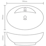 Luxury Basin Overflow Oval Matt Light Grey 58.5x39 cm Ceramic 146938