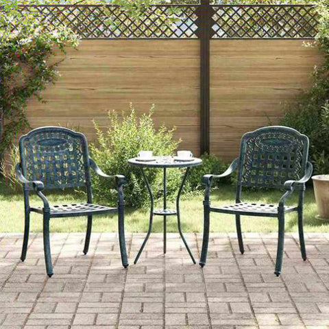 Garden Chair 2 pcs Green 55 x 56.5 x 91cm Aluminium 42002373