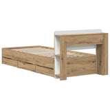 Bed Frame with Storage and Headboard Artisan Oak 90 x 200 cm 3445814