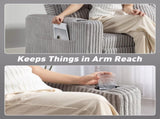 2 Seater Click Clack Sofa Bed with Pull Out Design, Corduroy Upholstery - Light Grey T3398P424880
