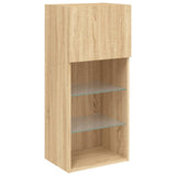 5 Piece TV Wall Units with LED Sonoma Oak Engineered Wood 3216727
