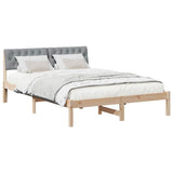 Bed frame Brown and light grey 140 x 200 cm Solid pine wood 878674