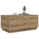 Coffee Table with LED Lights Artisan Oak 90x50x40 cm 857723