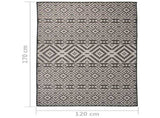 Outdoor Flatweave Rug 120x170 cm Black Stripes 340851