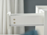 Makeup Desk with Drawer, Vanity Table Set with Flip-up Mirror and Cushioned Stool, White T3398P342982