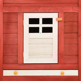 Outdoor Rabbit Hutch with Run Red and White Solid Fir Wood 170875