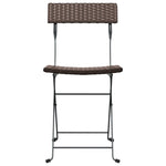 Folding Bistro Chairs 2 pcs Brown Poly Rattan and Steel 319987