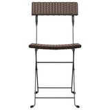 Folding Bistro Chairs 2 pcs Brown Poly Rattan and Steel 319987