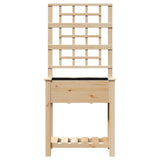 Garden Planter with Shelf Beige 71 x 38 x 152 cm Solid fir wood 42006570