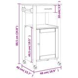 Kitchen Trolley MONZA 48x40x88.5 cm Solid Wood Pine 376089