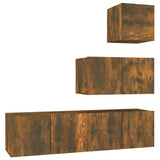 4 Piece TV Cabinet Set Smoked Oak Engineered Wood 3120317