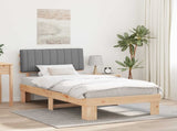 Bed Frame with Upholstered Headboard Light Grey 100 x 200 cm 877509