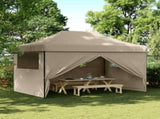 Foldable Party Tent Pop-Up with 4 Sidewalls Taupe 4004978