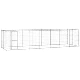 Outdoor Dog Kennel Galvanised Steel with Roof 16.94 m 3082305