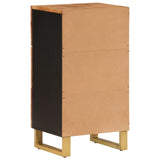 Side Cabinet Brown and Black 40x33.5x75 cm Solid Wood Mango 356806
