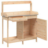 Potting Table with Cabinet 110.5x45x124.5 cm Solid Wood Fir 156343