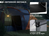 Large Camping Tent Tunnel Tent with 2 Bedroom and Living Area, 2000mm Waterproof, Portable with Bag T3398P349001