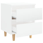 Bed Cabinets & Pinewood Legs 2 pcs High Gloss White 40x35x50cm 805864