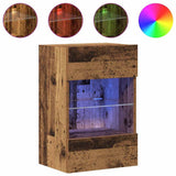Wall Cabinets with LED Lights for TV 2 pcs Old Wood 40x30x60,5 cm 857680