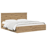 Bed Frame with Storage and Headboard Artisan Oak 180 x 200 cm 3445836