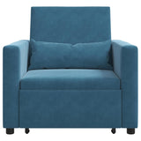 Pull out Sofa Bed Single Blue 90 x 165 x 87 cm Velvet 42002706