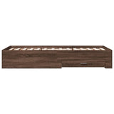 Bed Frame with Drawers without Mattress Brown Oak 90x200 cm 3280432