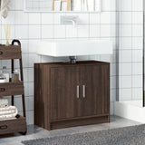 Sink Cabinet Brown Oak 63x29x55 cm Engineered Wood 848100