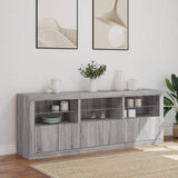 Sideboard with LED Lights Grey Sonoma 181.5x37x67 cm 3209007