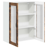 Wall Glass Cabinet LUCCA Smoked Oak 80 x 31 x 100 cm 885160